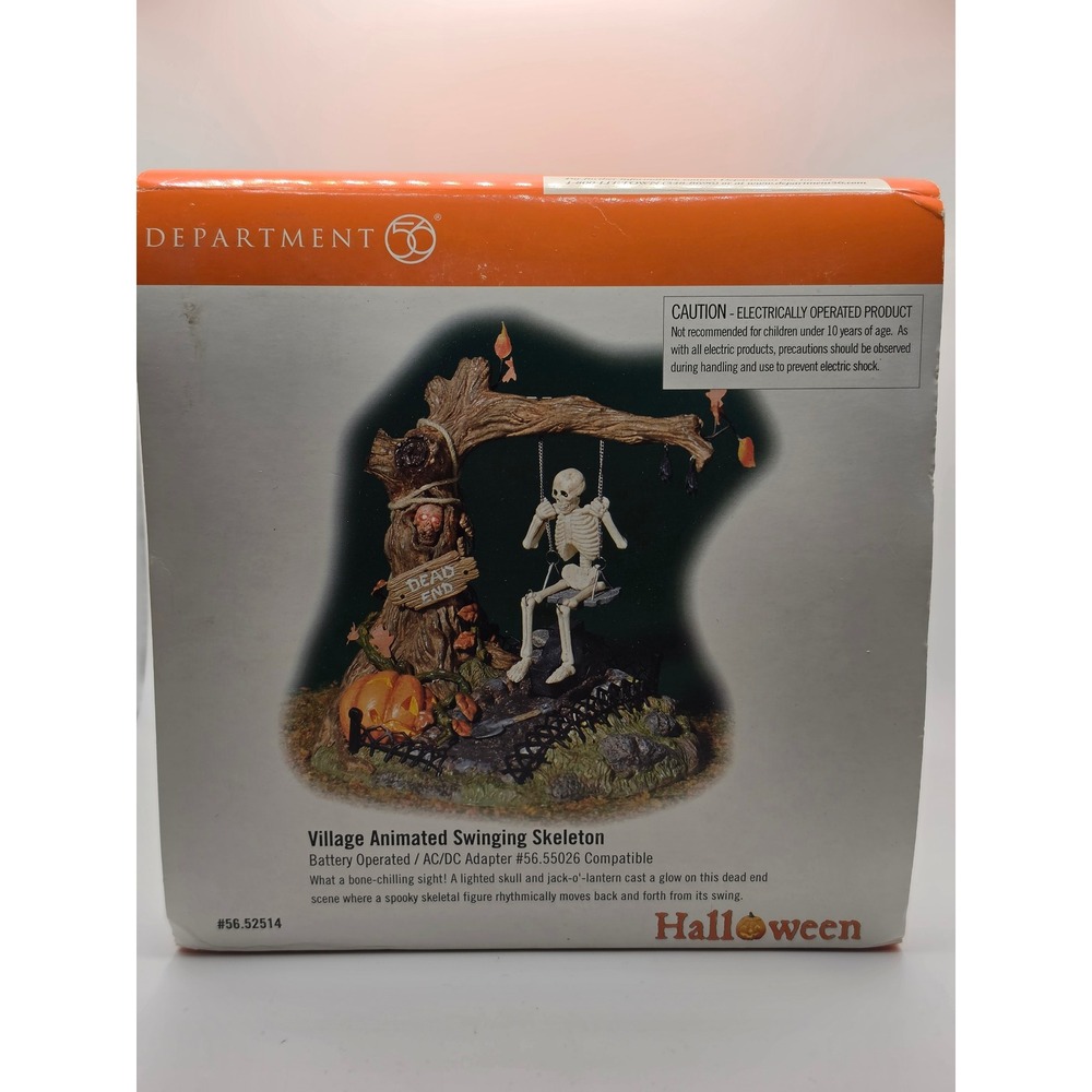 Department 56 Snow Village Halloween Animated Swinging Skeleton 56.52514 Lighted